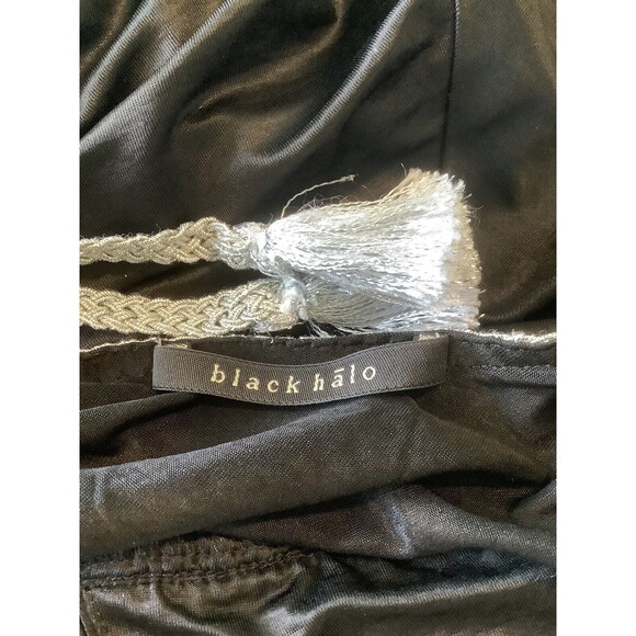 🖤 Black Halo Black Cocktail Dress – Size M w/ Silver Braided Back Tie - Picture 6 of 8